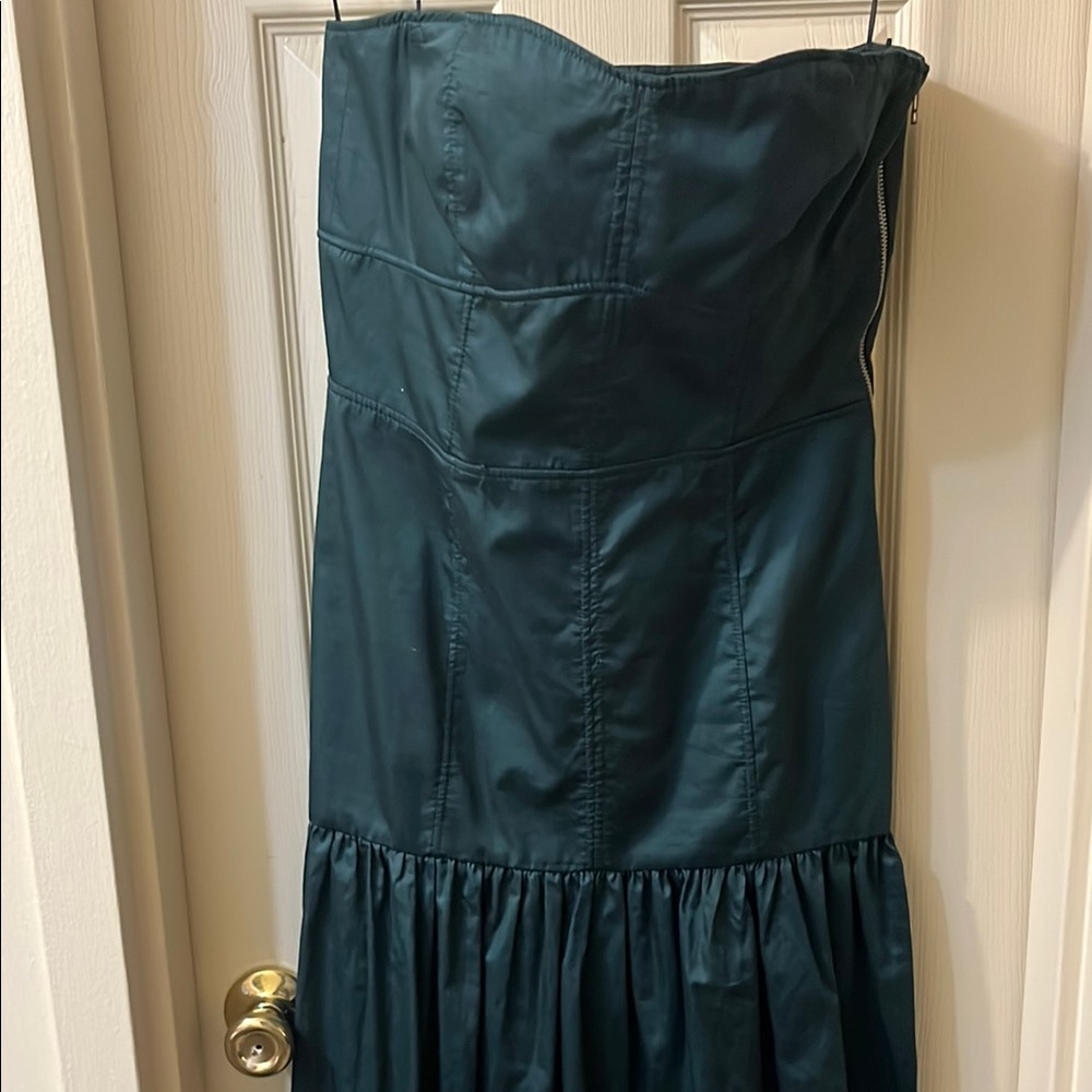 Zara Green Strapless Sheath Cocktail Dress